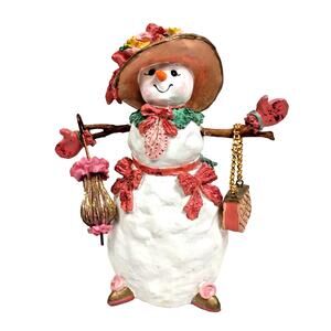 Ganz Victorian 6" Snow Snowman Christmas or Winter Figurine Snowwoman Purse